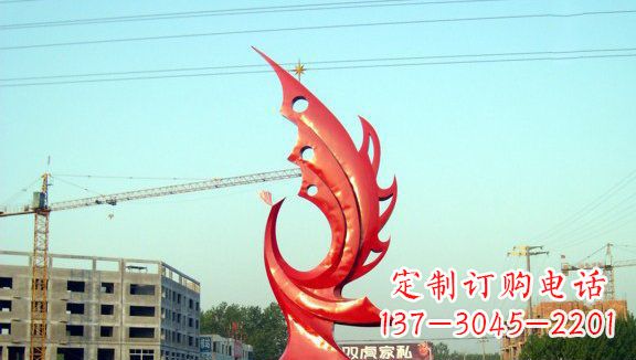 河南凤凰城市的不锈钢雕塑