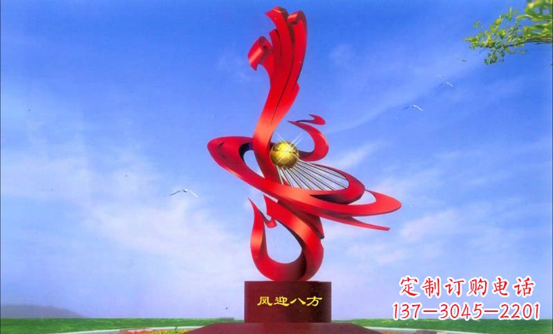 河南美轮美奂的不锈钢凤凰雕塑