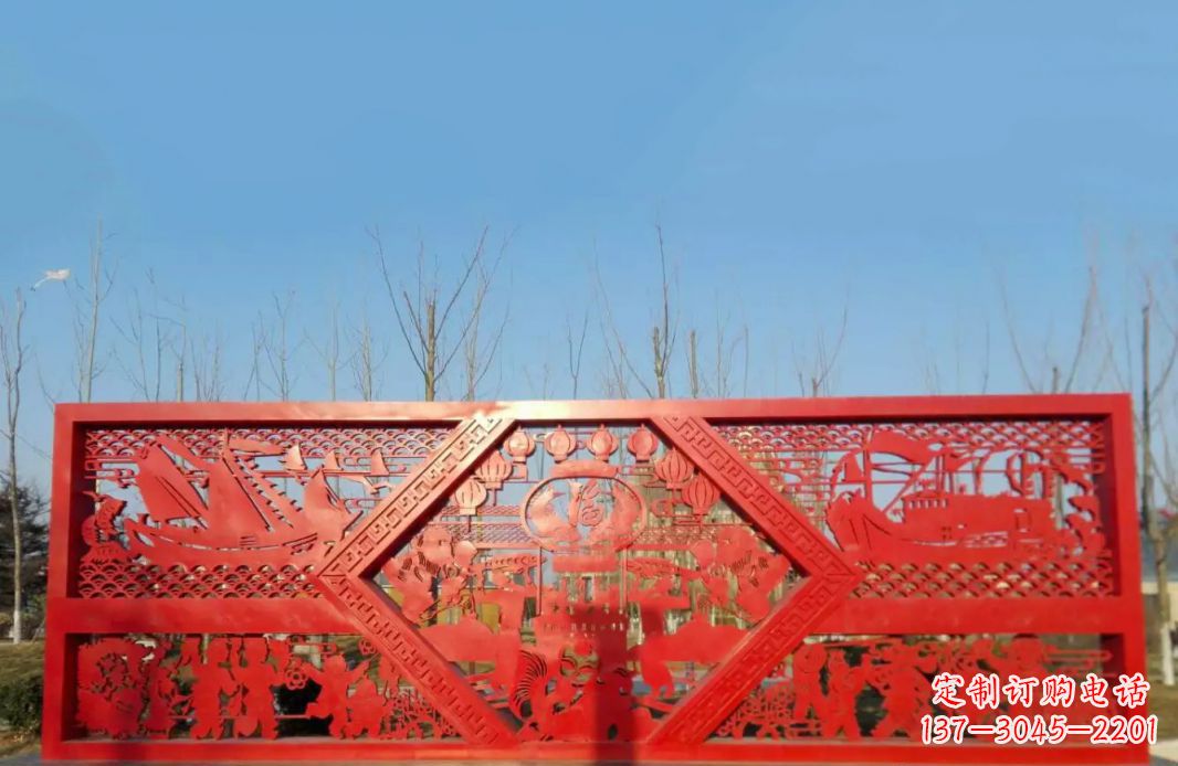 河南不锈钢福字雕塑——点亮广场景观