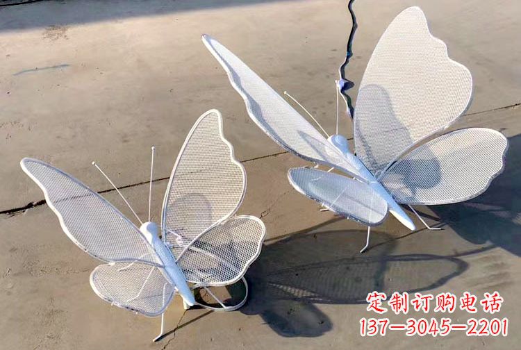 河南不锈钢钢丝网格蝴蝶雕塑——灯光下的灵动之美