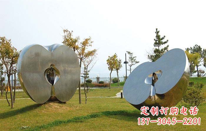 河南不锈钢苹果雕塑——珍贵的艺术瑰宝