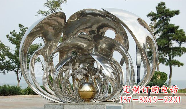 河南不锈钢贝壳珍珠雕塑艺术的融合