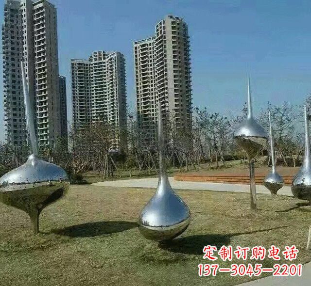河南不锈钢陀螺雕塑精美装饰公园环境