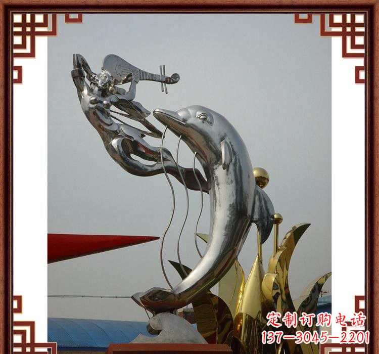 河南不锈钢海豚雕塑——美丽的海洋艺术