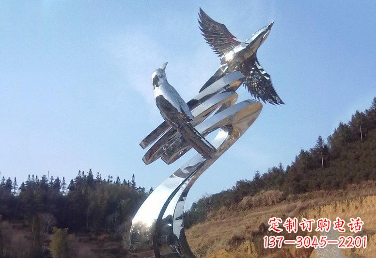 河南不锈钢公园动物鸟雕塑