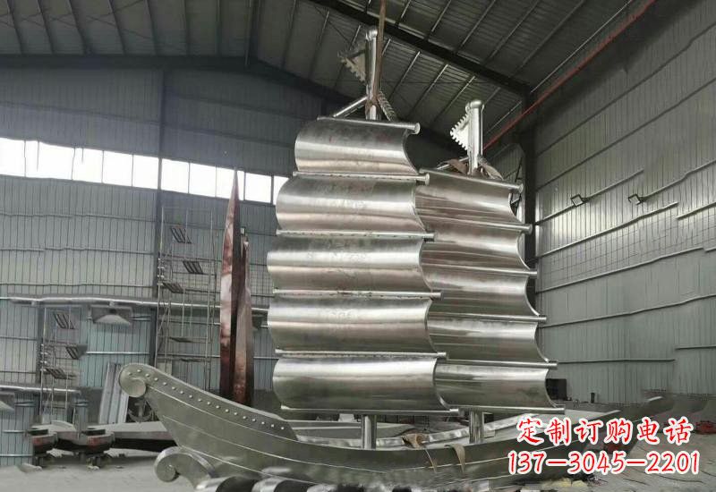 河南不锈钢帆船雕塑美丽的海洋艺术