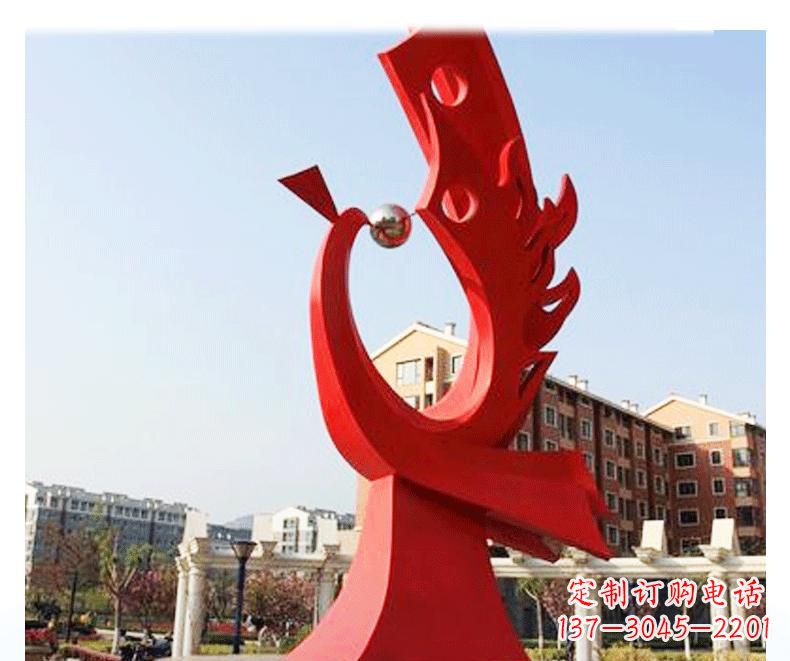 河南不锈钢凤凰雕塑——象征着新生