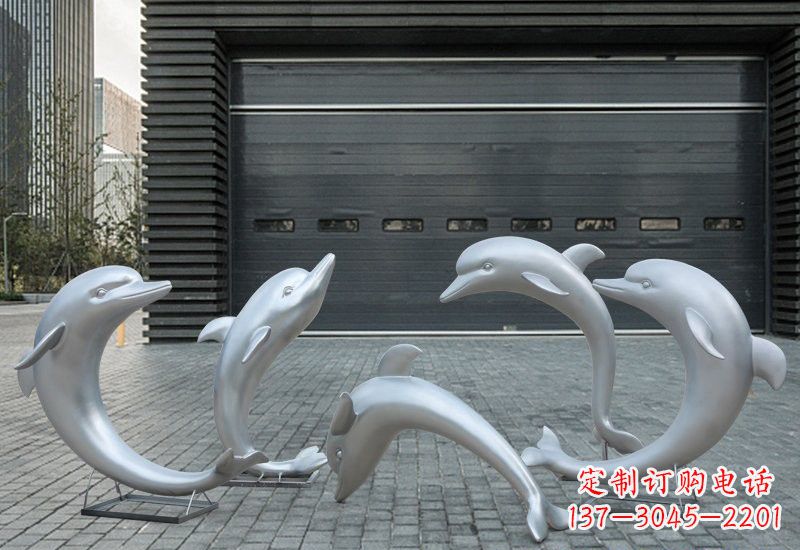 河南海豚的精灵——不锈钢公园海豚雕塑