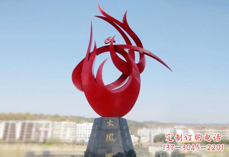 河南凤凰雕塑——点缀不锈钢公园
