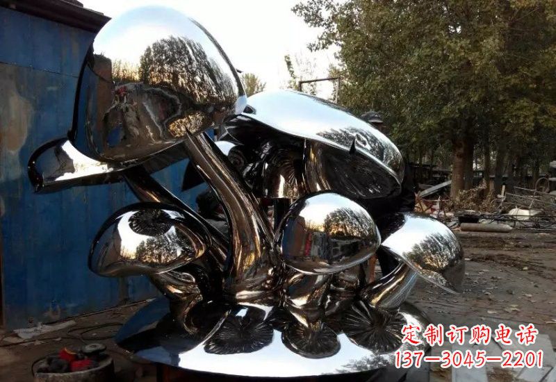 河南不锈钢公园蘑菇雕塑