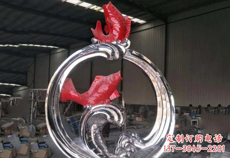 河南不锈钢跃龙门雕塑——浪漫传奇的见证