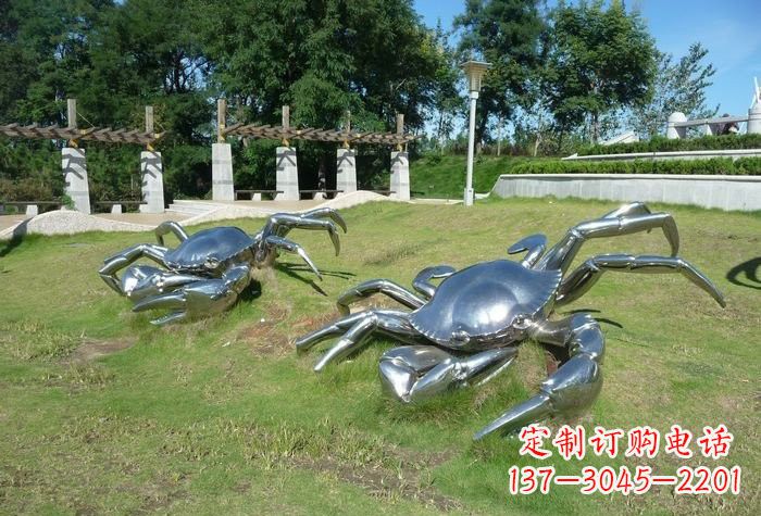 河南不锈钢螃蟹雕塑美丽的象征