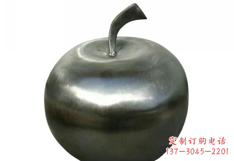 河南不锈钢苹果雕塑精美的艺术之作