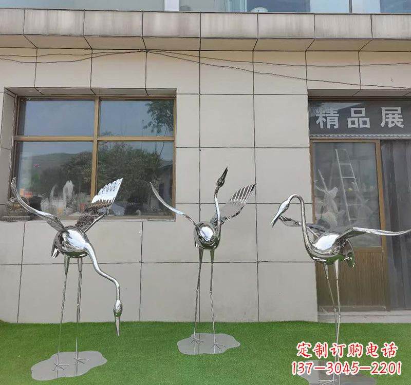 河南不锈钢仙鹤雕塑传承传统文化