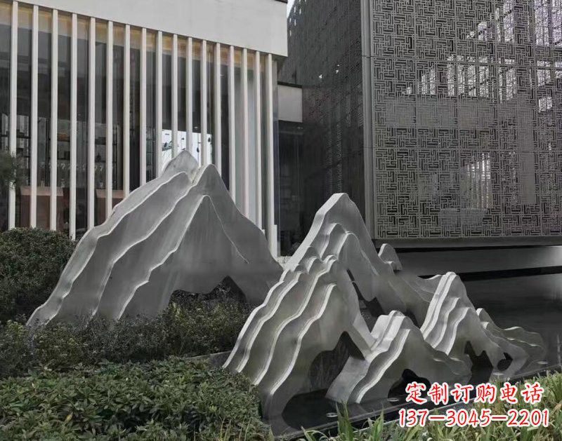 河南不锈钢公园小区精美的假山雕塑
