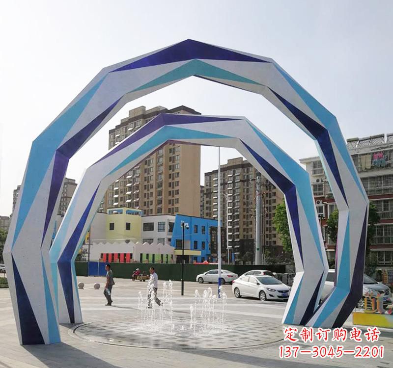 河南不锈钢拱门创意雕塑