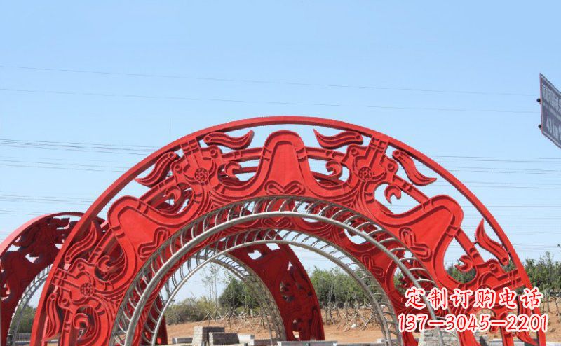 河南不锈钢拱门雕塑 (2)
