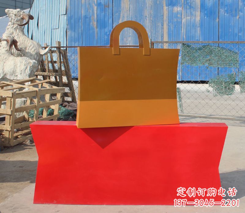 河南不锈钢购物袋雕塑 (2)