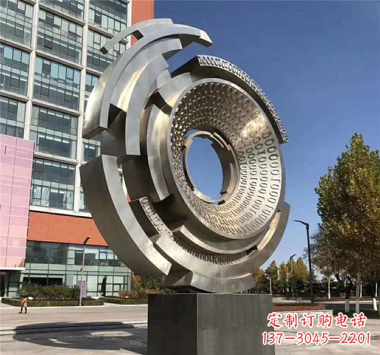 河南不锈钢齿轮雕塑流动的美丽