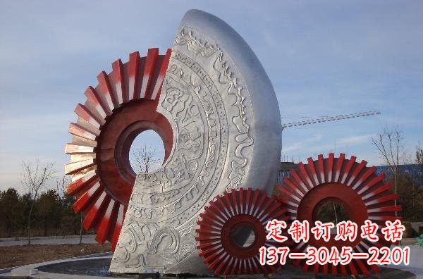 河南不锈钢齿轮雕塑精致而精美