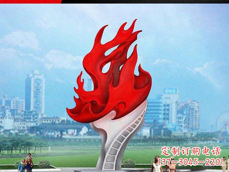 河南不锈钢火炬雕塑——激发民族自信的象征