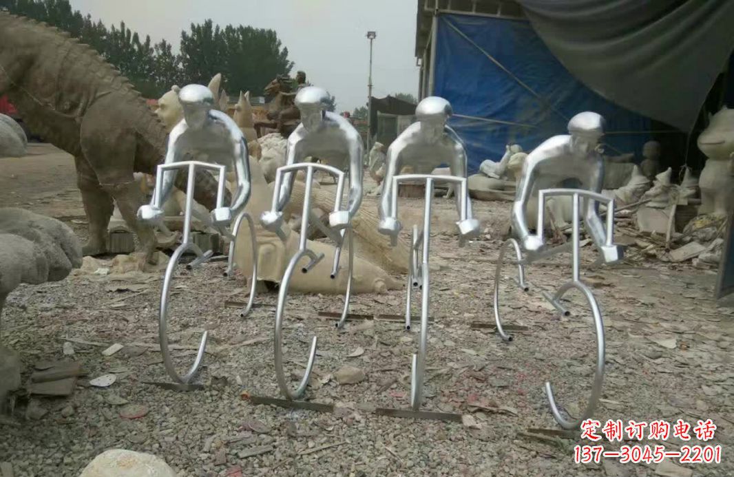 河南不锈钢自行车雕塑——美丽的自行车文化精神