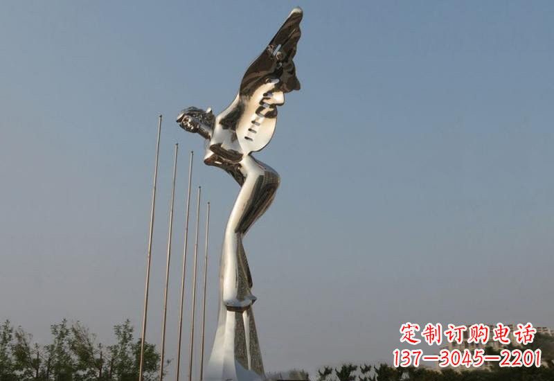 河南不锈钢天使雕塑精美而优雅