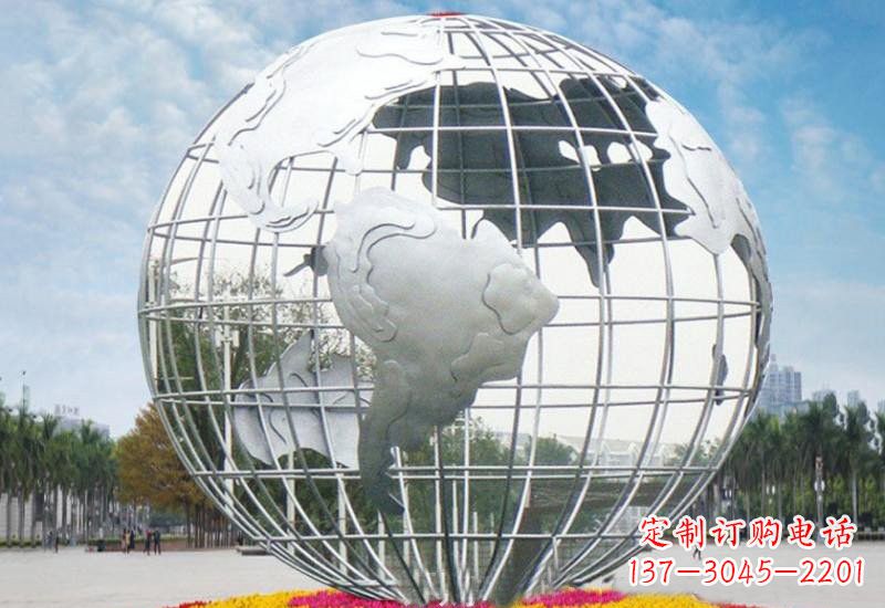 河南不锈钢广场大型地球雕塑