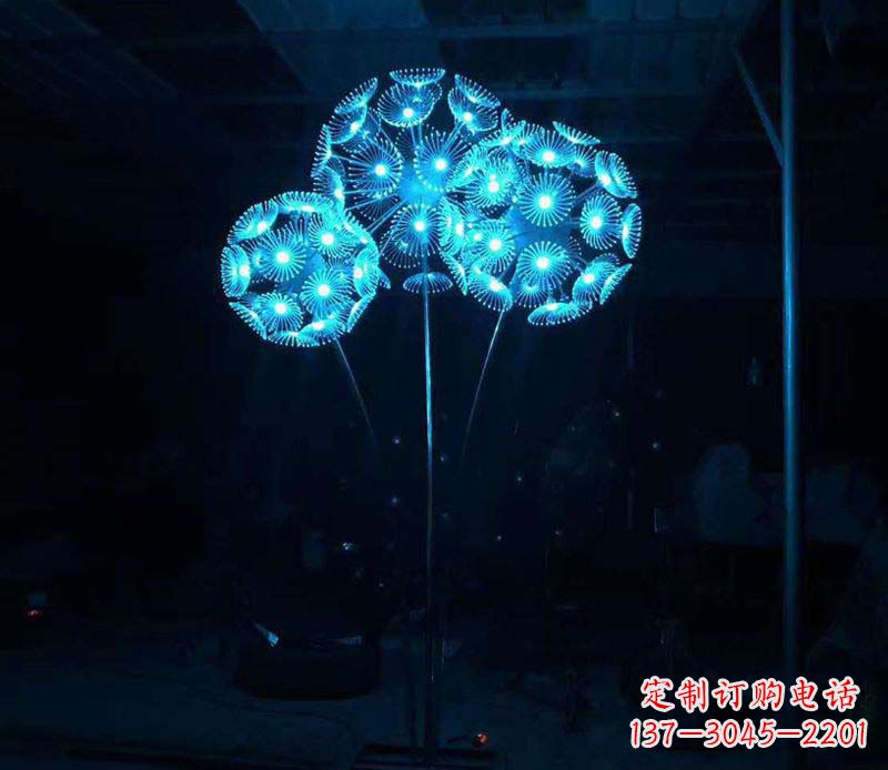 河南不锈钢广场灯光蒲公英雕塑
