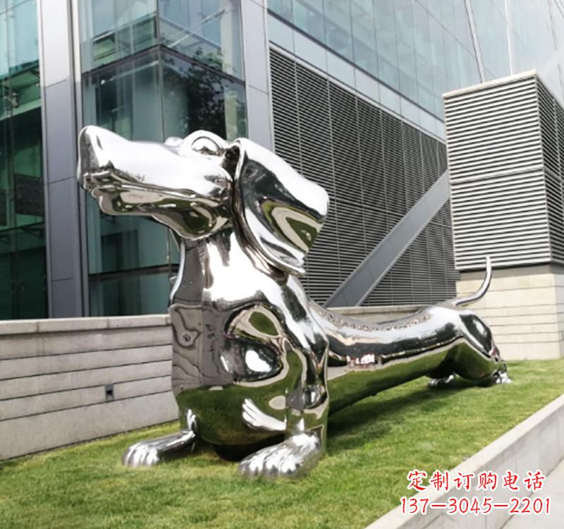 河南不锈钢动物雕塑——狗