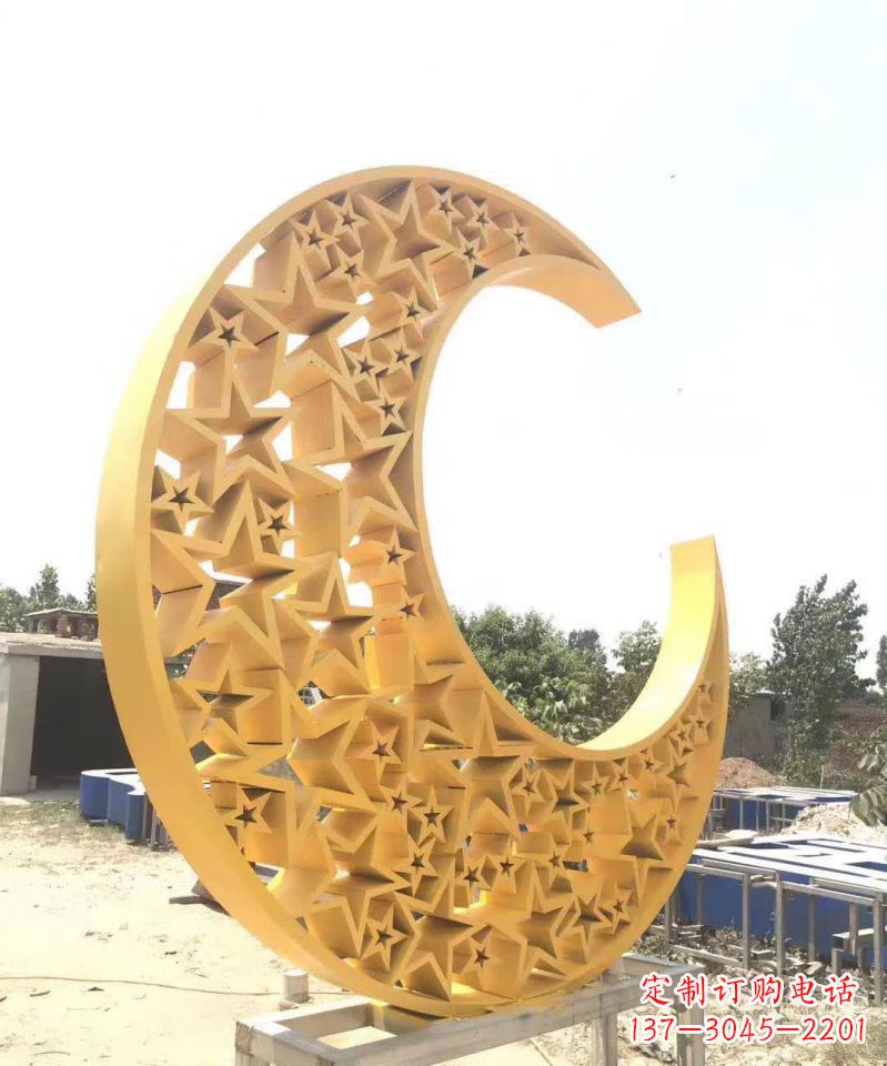 河南不锈钢月亮雕塑象征着梦想与希望