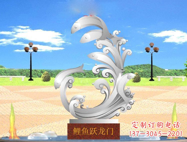 河南不锈钢广场上的龙雕塑