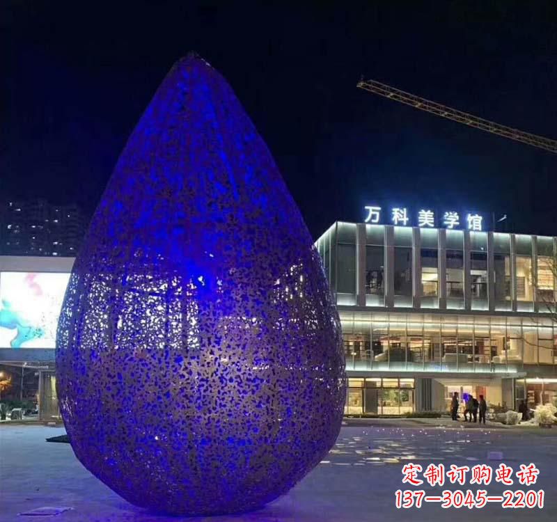 河南不锈钢广场水滴雕塑