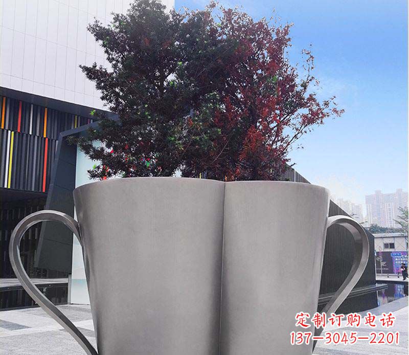 河南不锈钢花盆雕塑美观耐用