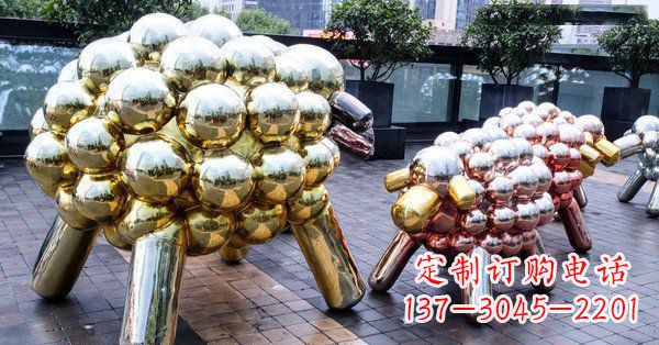 河南不锈钢动物雕塑肖恩的小羊