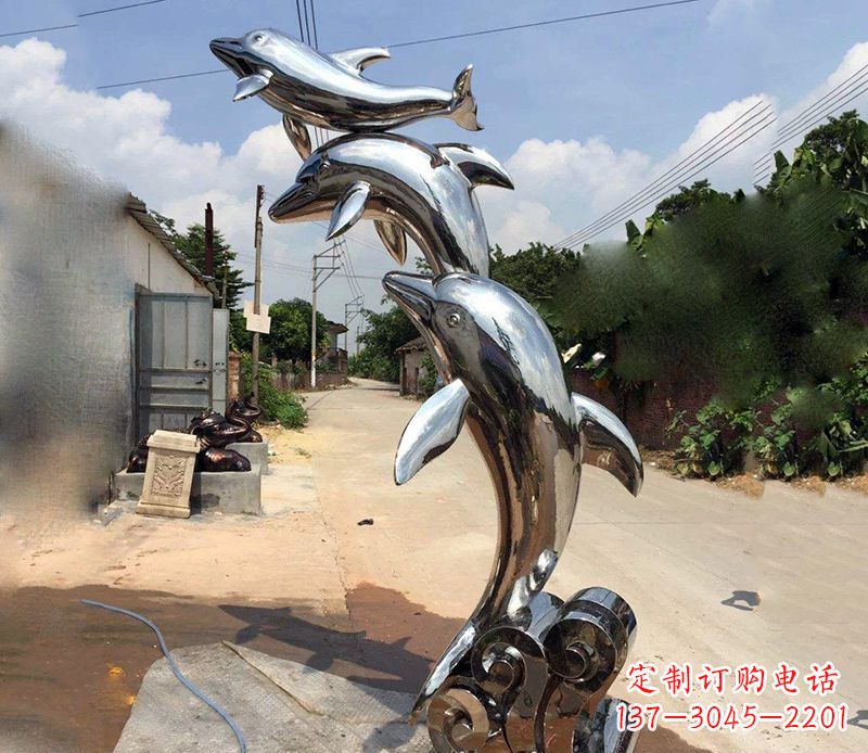 河南不锈钢海豚雕塑艺术的浪漫