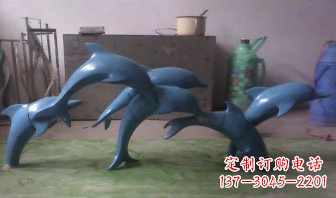 河南不锈钢海豚雕塑_1
