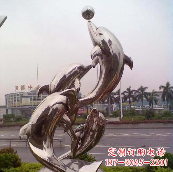 河南不锈钢海豚雕塑艺术之美