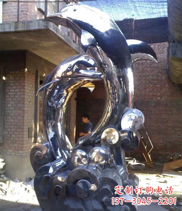 河南不锈钢海豚美观动态的雕塑