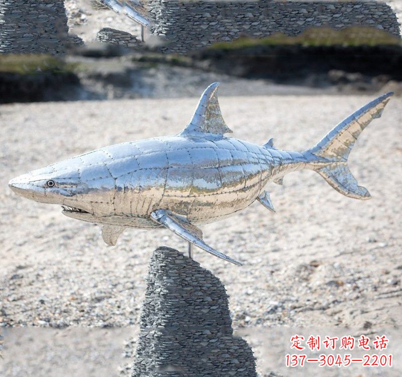 河南不锈钢海洋公园鲨鱼雕塑