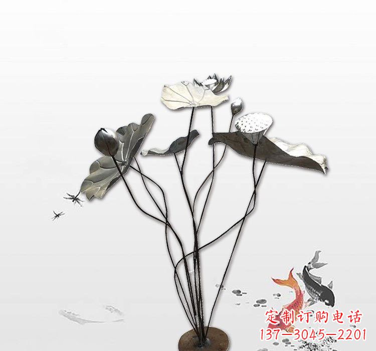河南不锈钢荷叶雕塑艺术的精美结合