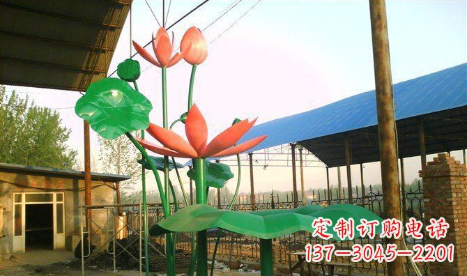 河南不锈钢荷叶雕塑精美而优雅