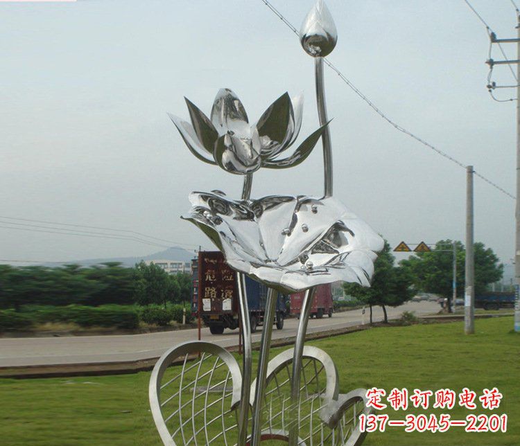 河南精美不锈钢荷叶雕塑