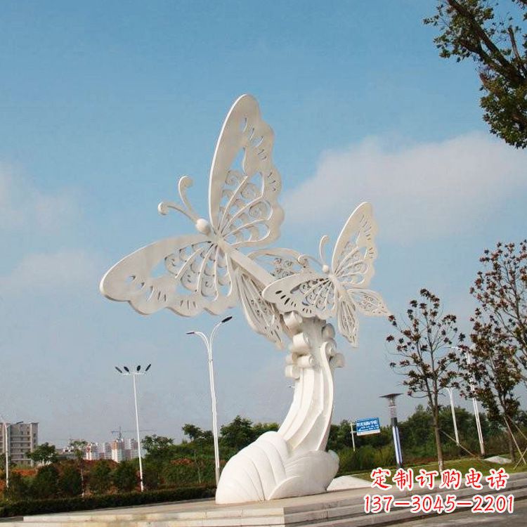 河南不锈钢蝴蝶雕塑——美丽传递自然之美