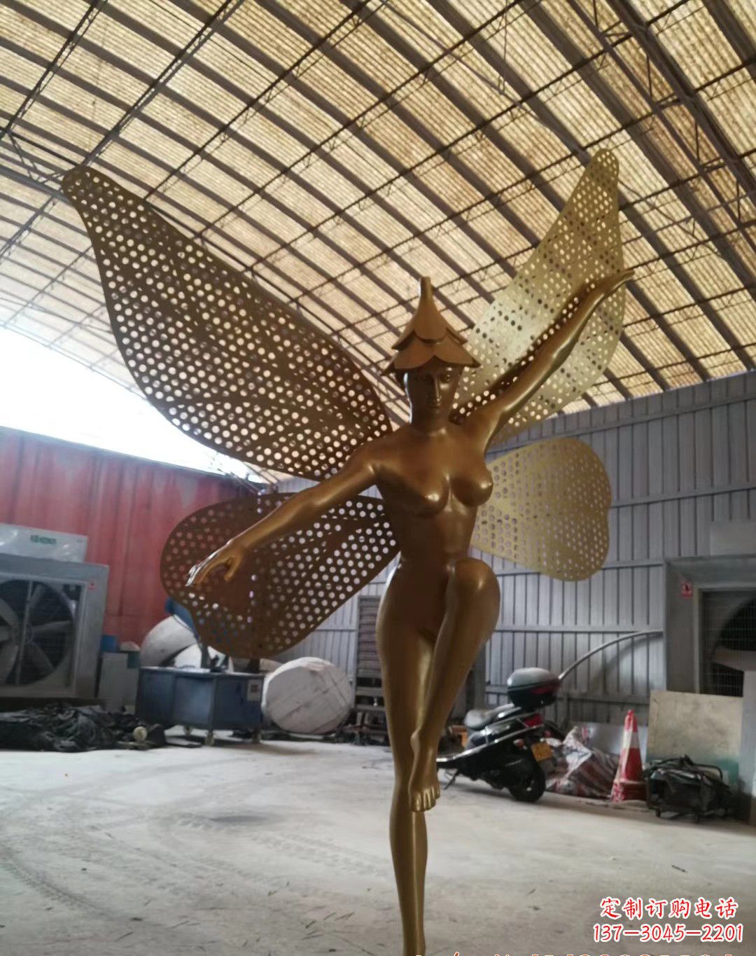河南不锈钢蝴蝶仙子雕塑精美的美丽之作