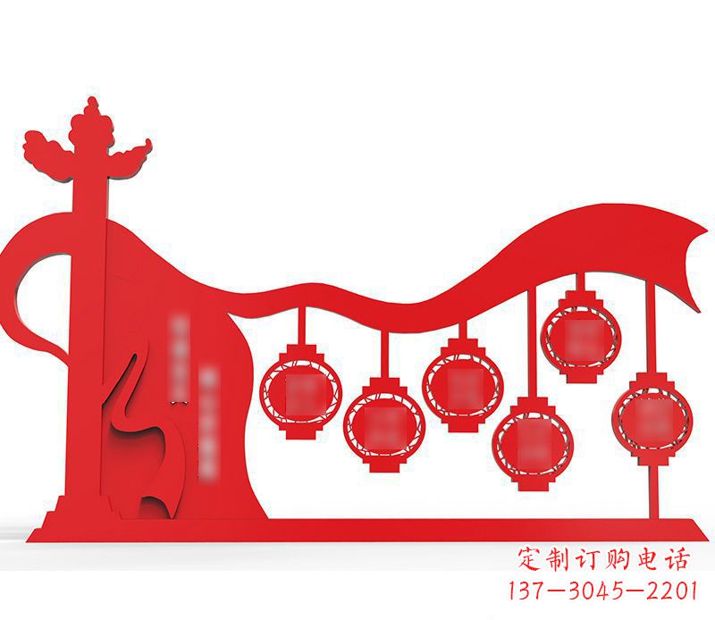 河南灯笼雕塑传承社会主义核心价值观