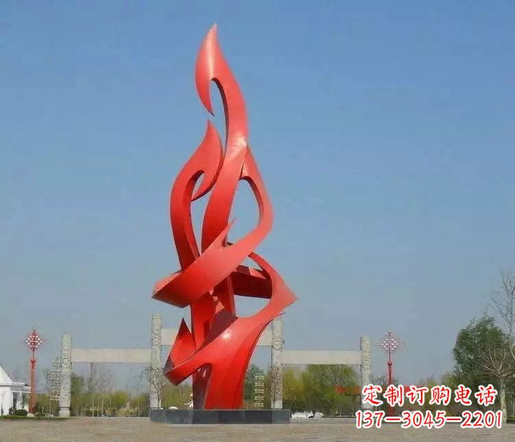 河南火苗雕塑点缀城市景观