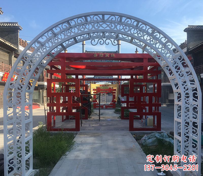 河南不锈钢拱门雕塑——精美绝伦