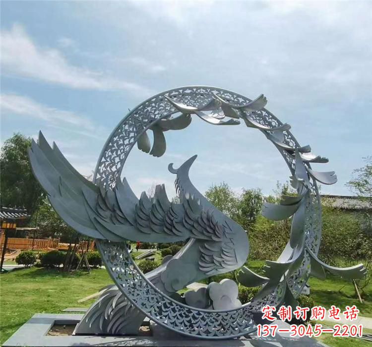 河南不锈钢简易凤凰雕塑精美绝伦