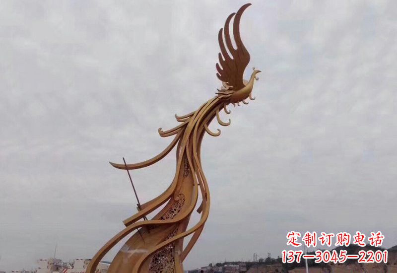 河南不锈钢凤凰雕塑精致美观
